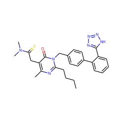 CCCCc1nc(C)c(CC(=S)N(C)C)c(=O)n1Cc1ccc(-c2ccccc2-c2nnn[nH]2)cc1 ZINC000003842872