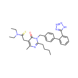 CCCCc1nc(C)c(CC(=S)N(CC)CC)c(=O)n1Cc1ccc(-c2ccccc2-c2nnn[nH]2)cc1 ZINC000034002405