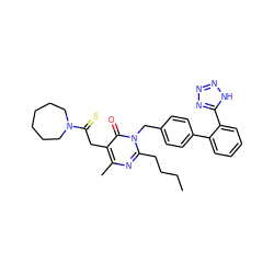 CCCCc1nc(C)c(CC(=S)N2CCCCCC2)c(=O)n1Cc1ccc(-c2ccccc2-c2nnn[nH]2)cc1 ZINC000073256861