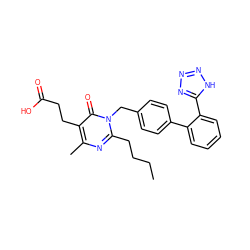 CCCCc1nc(C)c(CCC(=O)O)c(=O)n1Cc1ccc(-c2ccccc2-c2nnn[nH]2)cc1 ZINC000073278035