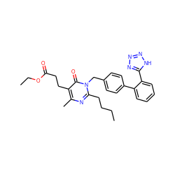 CCCCc1nc(C)c(CCC(=O)OCC)c(=O)n1Cc1ccc(-c2ccccc2-c2nnn[nH]2)cc1 ZINC000073278784