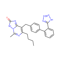 CCCCc1nc(C)n2[nH]c(=O)nc2c1Cc1ccc(-c2ccccc2-c2nnn[nH]2)cc1 ZINC000001535114