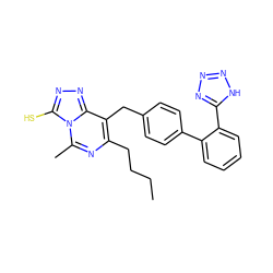 CCCCc1nc(C)n2c(S)nnc2c1Cc1ccc(-c2ccccc2-c2nnn[nH]2)cc1 ZINC000013737971