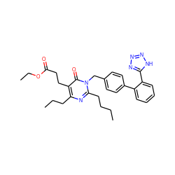 CCCCc1nc(CCC)c(CCC(=O)OCC)c(=O)n1Cc1ccc(-c2ccccc2-c2nnn[nH]2)cc1 ZINC000073278024