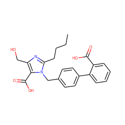 CCCCc1nc(CO)c(C(=O)O)n1Cc1ccc(-c2ccccc2C(=O)O)cc1 ZINC000029482402