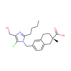 CCCCc1nc(CO)c(Cl)n1Cc1ccc2c(c1)CC[C@](C)(C(=O)O)C2 ZINC000013825400