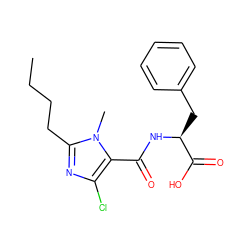 CCCCc1nc(Cl)c(C(=O)N[C@@H](Cc2ccccc2)C(=O)O)n1C ZINC000473131336