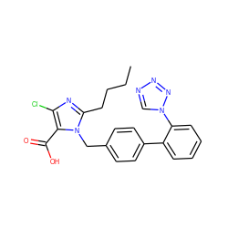 CCCCc1nc(Cl)c(C(=O)O)n1Cc1ccc(-c2ccccc2-n2cnnn2)cc1 ZINC000027860126