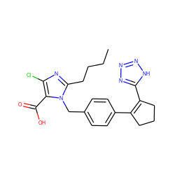 CCCCc1nc(Cl)c(C(=O)O)n1Cc1ccc(C2=C(c3nnn[nH]3)CCC2)cc1 ZINC000013725532