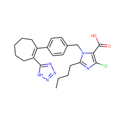 CCCCc1nc(Cl)c(C(=O)O)n1Cc1ccc(C2=C(c3nnn[nH]3)CCCCC2)cc1 ZINC000013725540