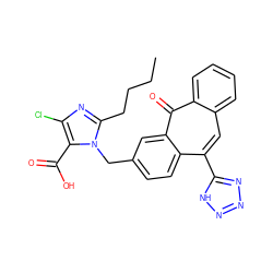 CCCCc1nc(Cl)c(C(=O)O)n1Cc1ccc2c(-c3nnn[nH]3)cc3ccccc3c(=O)c2c1 ZINC000013742161