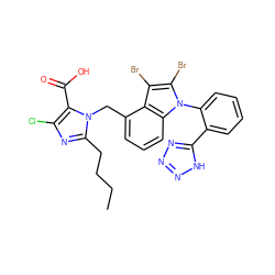 CCCCc1nc(Cl)c(C(=O)O)n1Cc1cccc2c1c(Br)c(Br)n2-c1ccccc1-c1nnn[nH]1 ZINC000029315864