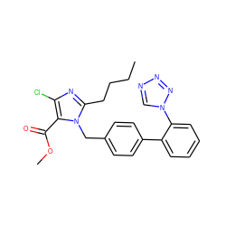 CCCCc1nc(Cl)c(C(=O)OC)n1Cc1ccc(-c2ccccc2-n2cnnn2)cc1 ZINC000027861456