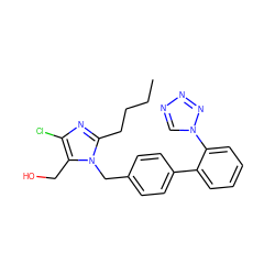 CCCCc1nc(Cl)c(CO)n1Cc1ccc(-c2ccccc2-n2cnnn2)cc1 ZINC000027860133