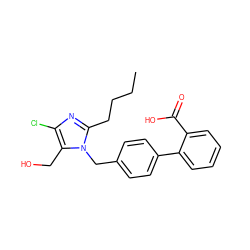 CCCCc1nc(Cl)c(CO)n1Cc1ccc(-c2ccccc2C(=O)O)cc1 ZINC000001548651