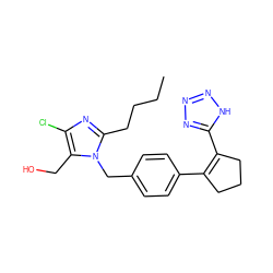 CCCCc1nc(Cl)c(CO)n1Cc1ccc(C2=C(c3nnn[nH]3)CCC2)cc1 ZINC000013725519