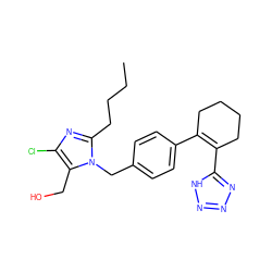 CCCCc1nc(Cl)c(CO)n1Cc1ccc(C2=C(c3nnn[nH]3)CCCC2)cc1 ZINC000013725523