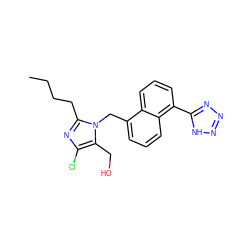 CCCCc1nc(Cl)c(CO)n1Cc1cccc2c(-c3nnn[nH]3)cccc12 ZINC000013825368