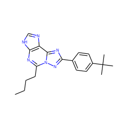 CCCCc1nc2[nH]cnc2c2nc(-c3ccc(C(C)(C)C)cc3)nn12 ZINC000013475520