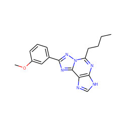 CCCCc1nc2[nH]cnc2c2nc(-c3cccc(OC)c3)nn12 ZINC000013475525