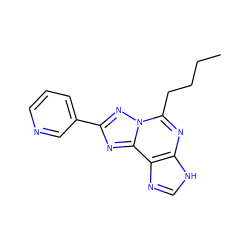 CCCCc1nc2[nH]cnc2c2nc(-c3cccnc3)nn12 ZINC000013475511