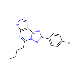 CCCCc1nc2[nH]ncc2c2nc(-c3ccc(Br)cc3)nn12 ZINC000027204744