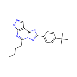 CCCCc1nc2[nH]ncc2c2nc(-c3ccc(C(C)(C)C)cc3)nn12 ZINC000027211791