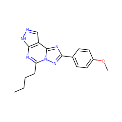 CCCCc1nc2[nH]ncc2c2nc(-c3ccc(OC)cc3)nn12 ZINC000027207769