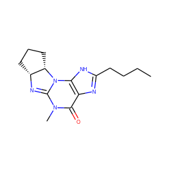 CCCCc1nc2c([nH]1)N1C(=N[C@@H]3CCC[C@@H]31)N(C)C2=O ZINC000028220922