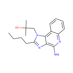 CCCCc1nc2c(N)nc3ccccc3c2n1CC(C)(C)O ZINC000049037645