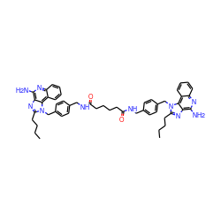 CCCCc1nc2c(N)nc3ccccc3c2n1Cc1ccc(CNC(=O)CCCCC(=O)NCc2ccc(Cn3c(CCCC)nc4c(N)nc5ccccc5c43)cc2)cc1 ZINC000095550886