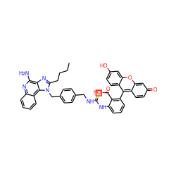 CCCCc1nc2c(N)nc3ccccc3c2n1Cc1ccc(CNC(=S)Nc2cccc(-c3c4ccc(=O)cc-4oc4cc(O)ccc34)c2C(=O)O)cc1 ZINC000095544727