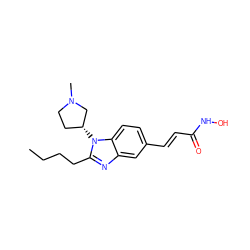 CCCCc1nc2cc(/C=C/C(=O)NO)ccc2n1[C@@H]1CCN(C)C1 ZINC000034987775