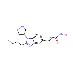 CCCCc1nc2cc(/C=C/C(=O)NO)ccc2n1[C@@H]1CCNC1 ZINC000034987565