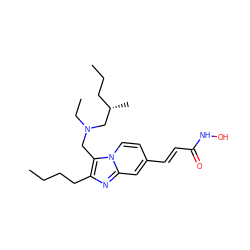 CCCCc1nc2cc(/C=C/C(=O)NO)ccn2c1CN(CC)C[C@@H](C)CCC ZINC000144048129