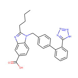 CCCCc1nc2cc(C(=O)O)ccc2n1Cc1ccc(-c2ccccc2-c2nnn[nH]2)cc1 ZINC000013828063