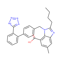 CCCCc1nc2cc(C)cc(C(=O)O)c2n1Cc1ccc(-c2ccccc2-c2nnn[nH]2)cc1 ZINC000013828069