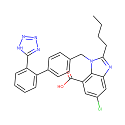 CCCCc1nc2cc(Cl)cc(C(=O)O)c2n1Cc1ccc(-c2ccccc2-c2nnn[nH]2)cc1 ZINC000013828072