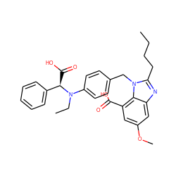 CCCCc1nc2cc(OC)cc(C(=O)O)c2n1Cc1ccc(N(CC)[C@H](C(=O)O)c2ccccc2)cc1 ZINC000066066018