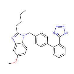 CCCCc1nc2cc(OC)ccc2n1Cc1ccc(-c2ccccc2-c2nnn[nH]2)cc1 ZINC000013828027