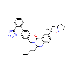 CCCCc1nc2ccc([C@@]3(C)C[C@@H]4CCCN4O3)cc2c(=O)n1Cc1ccc(-c2ccccc2-c2nnn[nH]2)cc1 ZINC000001540102