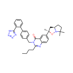 CCCCc1nc2ccc([C@@]3(C)C[C@H]4CCC(C)(C)N4O3)cc2c(=O)n1Cc1ccc(-c2ccccc2-c2nnn[nH]2)cc1 ZINC000029404668