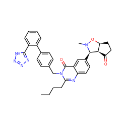 CCCCc1nc2ccc([C@@H]3[C@@H]4C(=O)CC[C@@H]4ON3C)cc2c(=O)n1Cc1ccc(-c2ccccc2-c2nnn[nH]2)cc1 ZINC000029480301