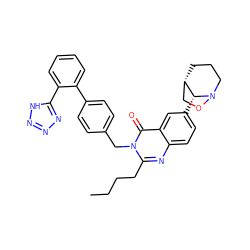 CCCCc1nc2ccc([C@@H]3[C@H]4CCCN3OC4)cc2c(=O)n1Cc1ccc(-c2ccccc2-c2nnn[nH]2)cc1 ZINC000001538943