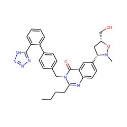 CCCCc1nc2ccc([C@@H]3C[C@H](CO)ON3C)cc2c(=O)n1Cc1ccc(-c2ccccc2-c2nnn[nH]2)cc1 ZINC000029483921