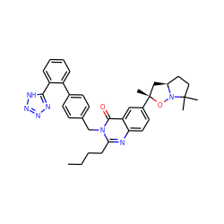 CCCCc1nc2ccc([C@]3(C)C[C@H]4CCC(C)(C)N4O3)cc2c(=O)n1Cc1ccc(-c2ccccc2-c2nnn[nH]2)cc1 ZINC000029407174