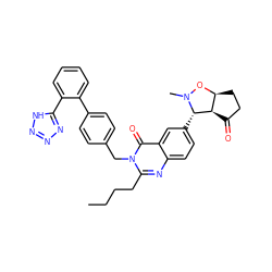 CCCCc1nc2ccc([C@H]3[C@@H]4C(=O)CC[C@@H]4ON3C)cc2c(=O)n1Cc1ccc(-c2ccccc2-c2nnn[nH]2)cc1 ZINC000029483370