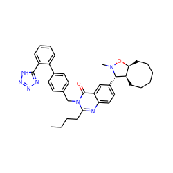 CCCCc1nc2ccc([C@H]3[C@@H]4CCCCCC[C@@H]4ON3C)cc2c(=O)n1Cc1ccc(-c2ccccc2-c2nnn[nH]2)cc1 ZINC000029485150