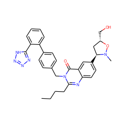 CCCCc1nc2ccc([C@H]3C[C@H](CO)ON3C)cc2c(=O)n1Cc1ccc(-c2ccccc2-c2nnn[nH]2)cc1 ZINC000003843029