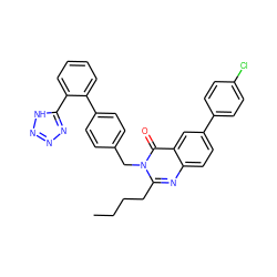 CCCCc1nc2ccc(-c3ccc(Cl)cc3)cc2c(=O)n1Cc1ccc(-c2ccccc2-c2nnn[nH]2)cc1 ZINC000028758335